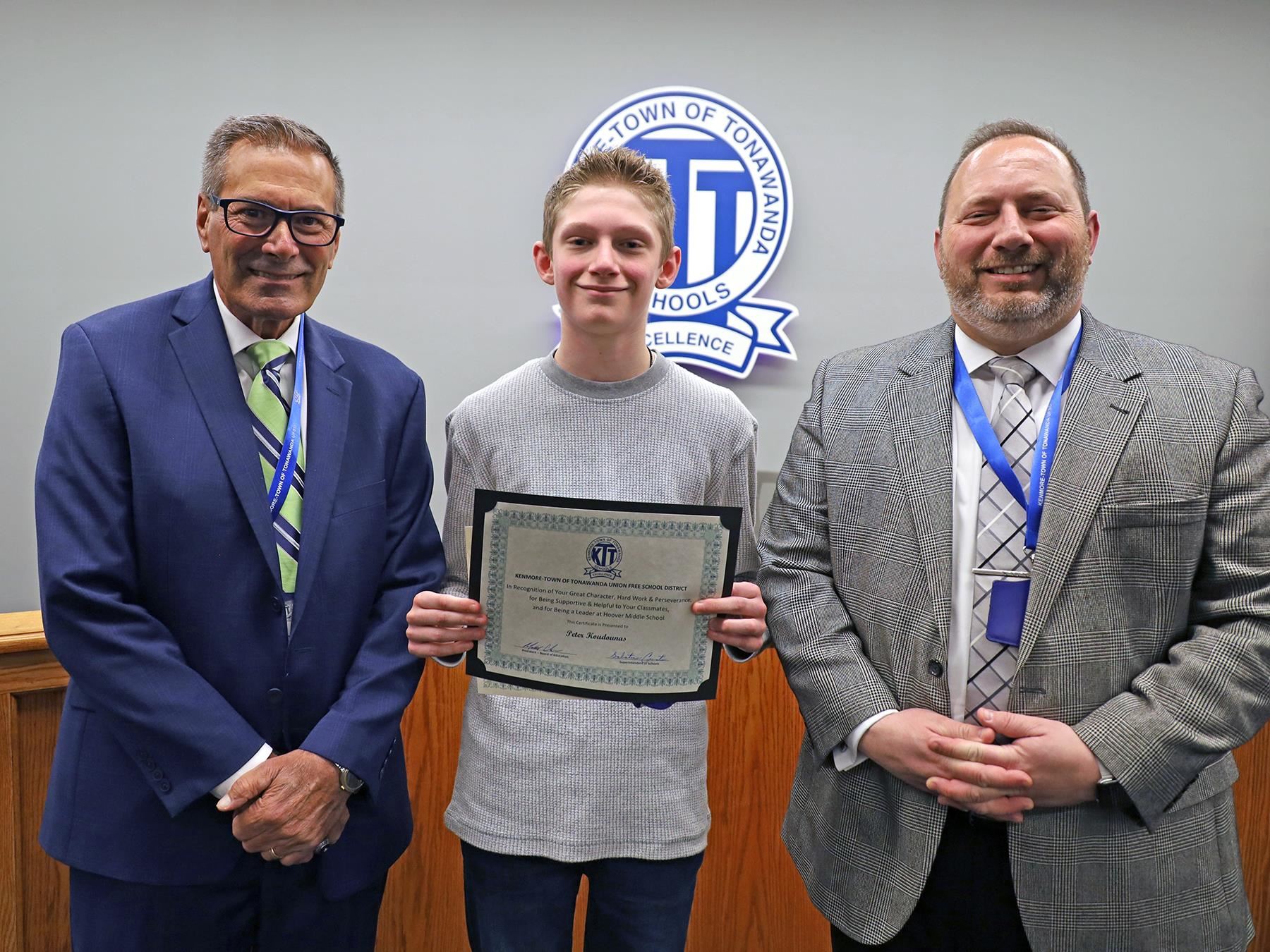 Peter Koudounas, Hoover Middle School Student
